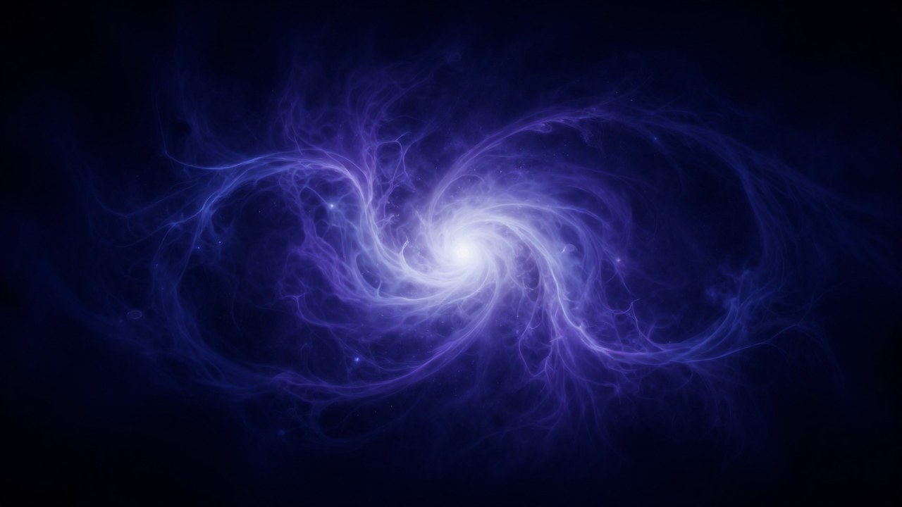 Nebulosa cósmica de índigo y violeta que representa la conciencia dentro del subconsciente.