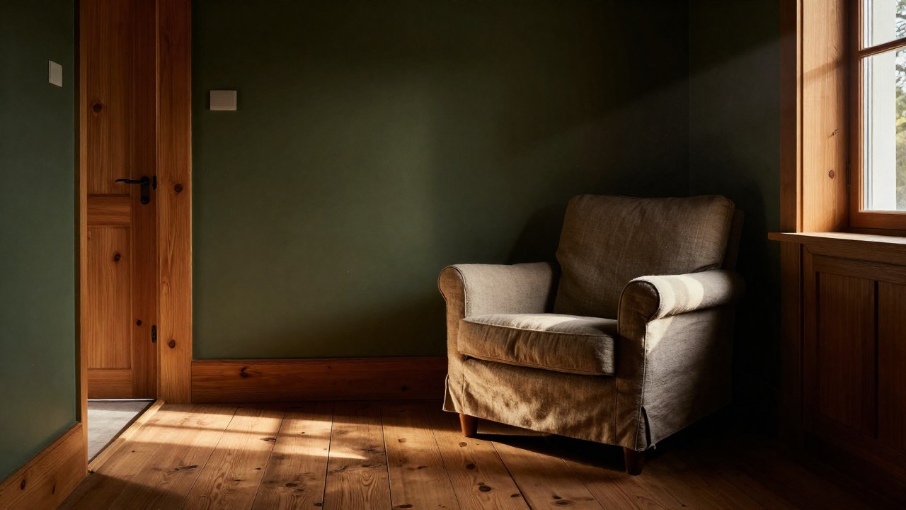 Interior de una casa con materiales de madera y textiles, que evoca un sentido de calidez, raíces y estabilidad.